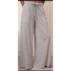 Sundry Black and White Striped Wide Leg Pants